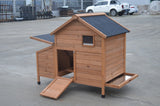 YES4PETS Brown Chicken Coop Rabbit Hutch Cat Cage Hen Chook House - Front View