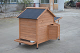 YES4PETS Brown Chicken Coop Rabbit Hutch Cat Cage Hen Chook House - Side View