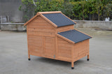 YES4PETS Brown Chicken Coop Rabbit Hutch Cat Cage Hen Chook House - Rear View