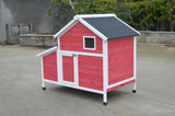 YES4PETS Red Chicken Coop Rabbit Hutch Cat Cage Hen Chook House - Side View