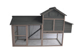 YES4PETS Grey XL Chicken Coop Rabbit Guinea Pig Hutch Ferret Guinea Pig House - Front View