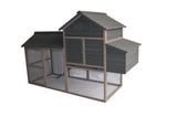 YES4PETS Grey XL Chicken Coop Rabbit Guinea Pig Hutch Ferret Guinea Pig House - Side View