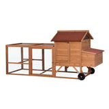 YES4PETS 248 cm XL Chicken Coop Rabbit Hutch Ferret Hen Guinea Pig House With Wheels - Front View