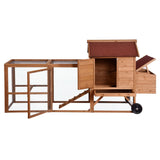 YES4PETS 248 cm XL Chicken Coop Rabbit Hutch Ferret Hen Guinea Pig House With Wheels - Close-Up Angle