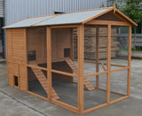 YES4PETS XXXL Walk-in Chicken Coop Rabbit Guinea Pig Hutch Ferret Hen Cat House - Front View