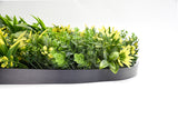 YES4HOMES Artificial Green Wall Plant Panel Disc Garden Flower Art 100cm Grassy UV Resistant-Fireworks Black Frame - Side View
