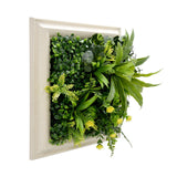 YES4HOMES 3D Green Artificial Plants Wall Panel Flower Wall With Frame Vertical Garden UV Resistant 33X33CM Flourishing Spring - Front View