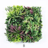 YES4HOMES 3 Artificial Plant Wall Grass Panels Vertical Garden Foliage Tile Fence 50X50 CM - Top-Down View