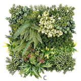YES4HOMES 3 Artificial Plant Wall Grass Panels Vertical Garden Foliage Tile Fence 50X50 CM - Top-Down View
