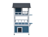 YES4PETS Double Story Cat Shelter Condo with Escape Door Rainproof Kitty House - Front View