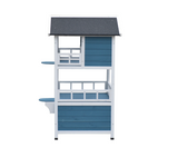 YES4PETS Double Story Cat Shelter Condo with Escape Door Rainproof Kitty House - Side View