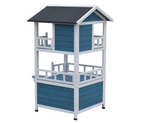 YES4PETS Double Story Cat Shelter Condo with Escape Door Rainproof Kitty House - Top-Down View