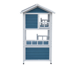 YES4PETS Double Story Cat Shelter Condo with Escape Door Rainproof Kitty House - 45-Degree Angle