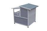 YES4PETS 2 Story Outdoor Cat Shelter Condo with Escape Door Rainproof Kitty House - 45-Degree Angle