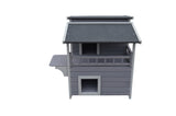 YES4PETS 2 Story Cat Shelter Condo with Escape Door Rainproof Kitty House - Side View