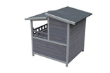 YES4PETS 2 Story Cat Shelter Condo with Escape Door Rainproof Kitty House - 45-Degree Angle