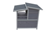 YES4PETS 2 Story Cat Shelter Condo with Escape Door Rainproof Kitty House - Rear View