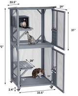 YES4PETS Pet Cat Shelter Condo with Escape Door Wooden Kitten Cage House - Front View