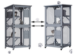 YES4PETS Pet Cat Shelter Condo with Escape Door Wooden Kitten Cage House - Side View