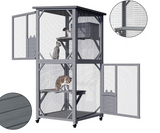 YES4PETS Pet Cat Shelter Condo with Escape Door Wooden Kitten Cage House - Top-Down View
