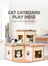 YES4PETS Cat Cardboard House Tower Condo Scratcher Pet Post Pad Mat Furniture - Front View