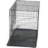 YES4PETS 24' Collapsible Metal Dog Rabbit Crate Puppy Cage Cat Carrier With Divider - Top-Down View