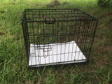 YES4PETS 24' Collapsible Metal Dog Crate Puppy Cage Cat Carrier With Mat - Front View