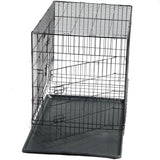 YES4PETS 30' Collapsible Metal Dog Crate Cage Cat Carrier With Tray - Side View