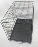 30' Portable Foldable Dog Cat Rabbit Collapsible Crate Pet Cage with Blue Cover - Side View