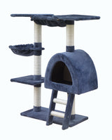 YES4PETS 100 cm Grey Kitten Cat Scratching Post Tree Scratcher House - Front View