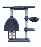 YES4PETS 100 cm Grey Kitten Cat Scratching Post Tree Scratcher House - Top-Down View