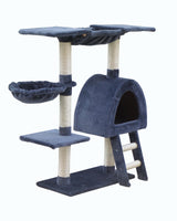YES4PETS 100 cm Grey Kitten Cat Scratching Post Tree Scratcher House - 45-Degree Angle