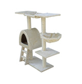 YES4PETS 100 cm Beige Cat Scratching Post Tree  Scratcher House - Front View