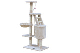 YES4PETS 120 cm Multi level Cat Kitten Scratching Post Tree-Beige - Front View