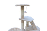 YES4PETS 120 cm Multi level Cat Kitten Scratching Post Tree-Beige - 45-Degree Angle