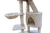 YES4PETS 120 cm Multi level Cat Kitten Scratching Post Tree-Beige - Rear View