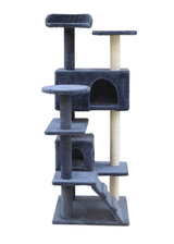YES4PETS 130 cm Beige Cat Scratching Post Tree Scratcher Pole-Grey - Front View