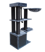 YES4PETS 33kg 160 cm XL Multi Level 14cm Thick Cat Scratching Post Tree Scratcher Pole- Grey - Top-Down View