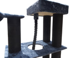 YES4PETS 33kg 160 cm XL Multi Level 14cm Thick Cat Scratching Post Tree Scratcher Pole- Grey - 45-Degree Angle