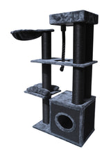 YES4PETS 33kg 160 cm XL Multi Level 14cm Thick Cat Scratching Post Tree Scratcher Pole- Grey - Close-Up Angle