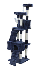 YES4PETS 170cm Cat Scratching Post Tree Post House Tower with Ladder Furniture Grey - Front View