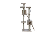 YES4PETS 180 cm Cat Kitten Scratching Post Tree W ladder-Beige - Front View