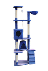 YES4PETS 193cm Cat Scratching Tree Post Sisal Pole Scratching Post Scratcher Tower Condo Blue - Front View
