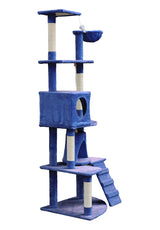 YES4PETS 193cm Cat Scratching Tree Post Sisal Pole Scratching Post Scratcher Tower Condo Blue - Side View