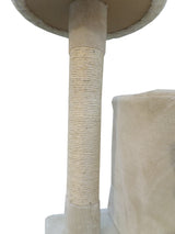 YES4PETS 200 cm Cat Scratching Post Tree Scratcher Corner Tower Furniture- Beige - 45-Degree Angle