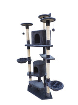 YES4PETS 200 cm Cat Scratching Post Tree Scratcher Corner Tower Furniture- Grey - Side View