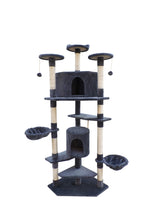 YES4PETS 200 cm Cat Scratching Post Tree Scratcher Corner Tower Furniture- Grey - Top-Down View