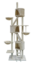 YES4PETS 244 cm XL Multi Level Cat Scratching Post Tree Scratcher Pole- Beige - Front View