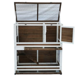 YES4PETS 118 cm XL Double Storey Rabbit Hutch Guinea Pig Cat Cage , Ferret cage Cat W Pull Out Tray - 45-Degree Angle