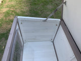 YES4PETS M Timber Pet Dog Kennel House Puppy Wooden Timber Cabin With Stripe White - Top-Down View